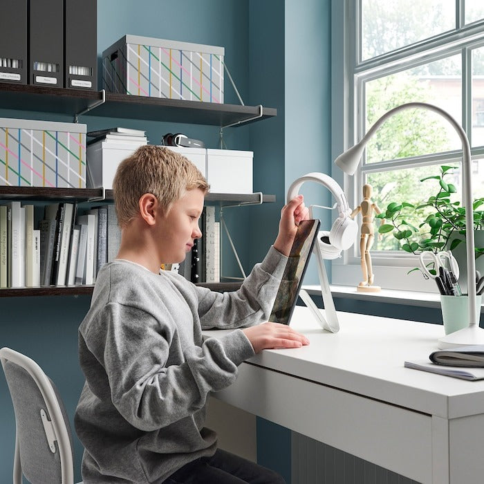 IKEA MOJLIGHET Headset/tablet stand in white color.