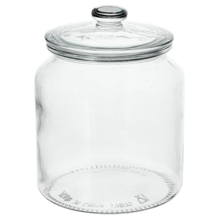 IKEA VARDAGEN jar with lid clear glass size 1.9 l.