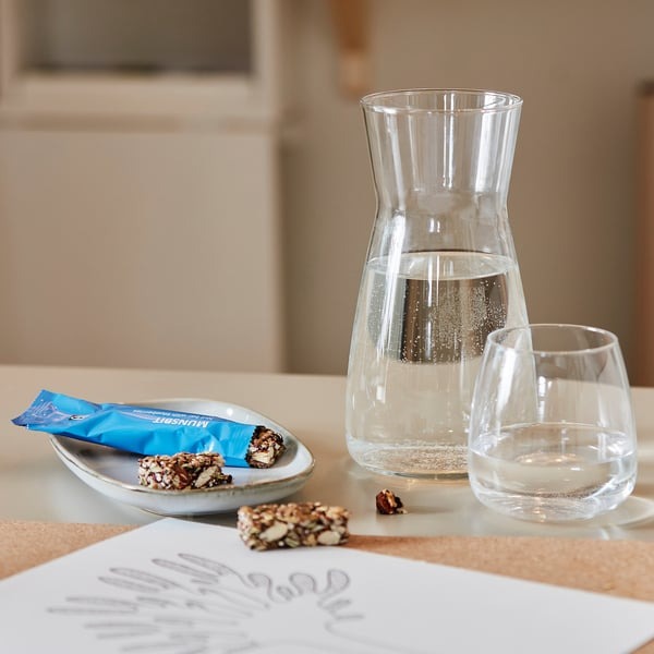 IKEA KARAFF carafe clear glass 1.0 l water juice wine serving jug.