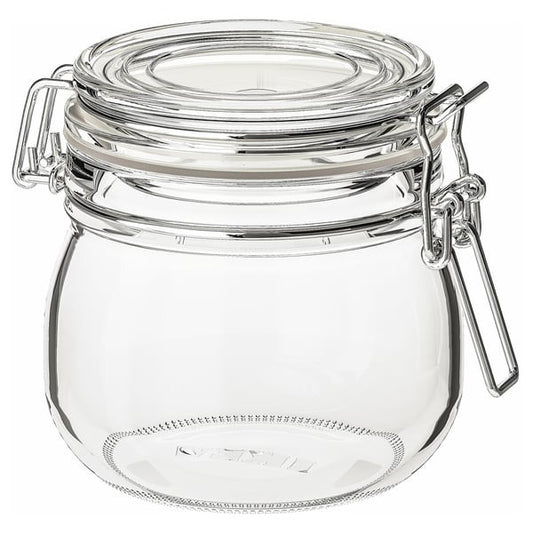 IKEA KORKEN jar with lid clear glass 0.5 l small airtight food storage container.