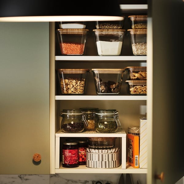 IKEA KORKEN jar with lid clear glass 0.5 l small airtight food storage container.