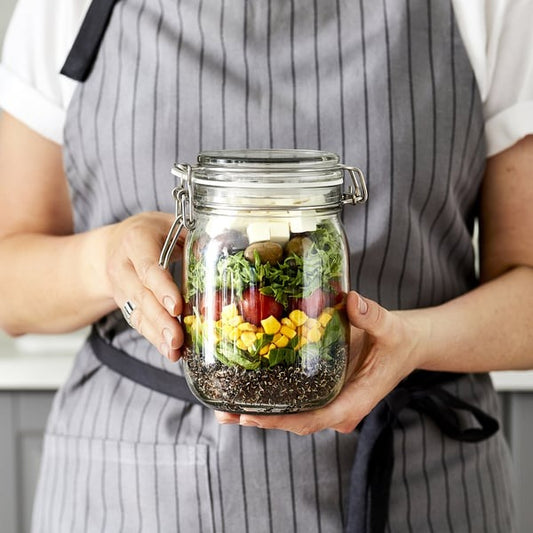 IKEA KORKEN jar with lid clear glass 1 l airtight food storage container.