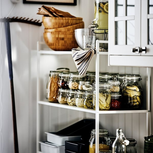 IKEA KORKEN jar with lid clear glass 1 l airtight food storage container.