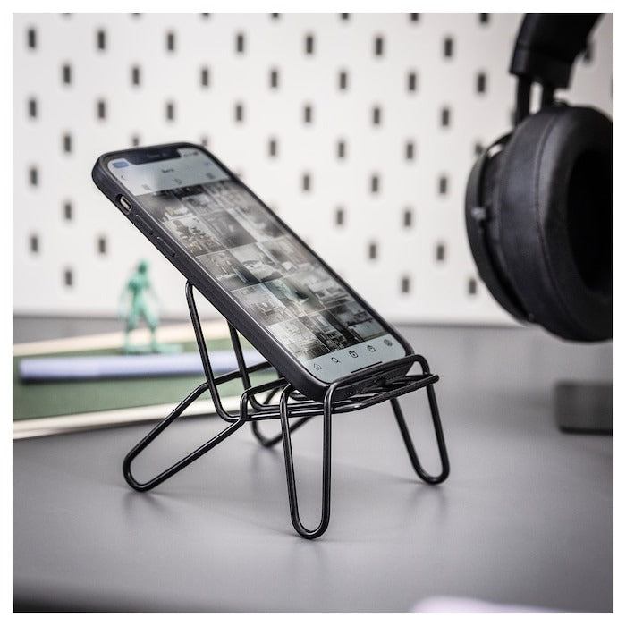 IKEA KRUBBET holder for mobile phone in black color.