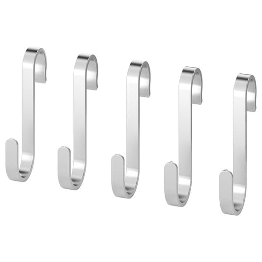 IKEA KUNGSFORS stainless steel S-hook pack of 5 kitchen storage hooks.