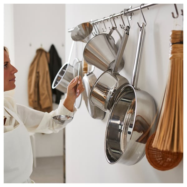 IKEA KUNGSFORS stainless steel S-hook pack of 5 kitchen storage hooks.