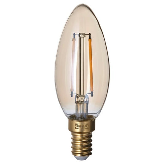 LED bulb E14 210 lumen dimmable chandelier brown clear glass.