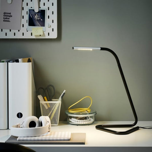 IKEA LED work lamp in black colour HARTE.