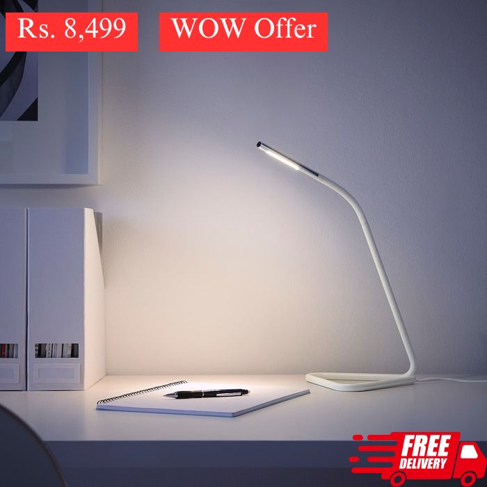 IKEA LED HARTE Work Lamp in White Color.