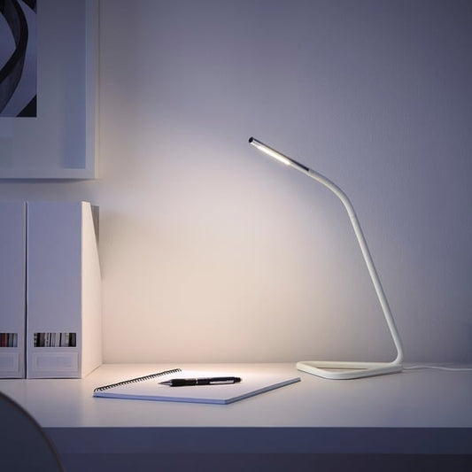 White silver LED desk lamp.