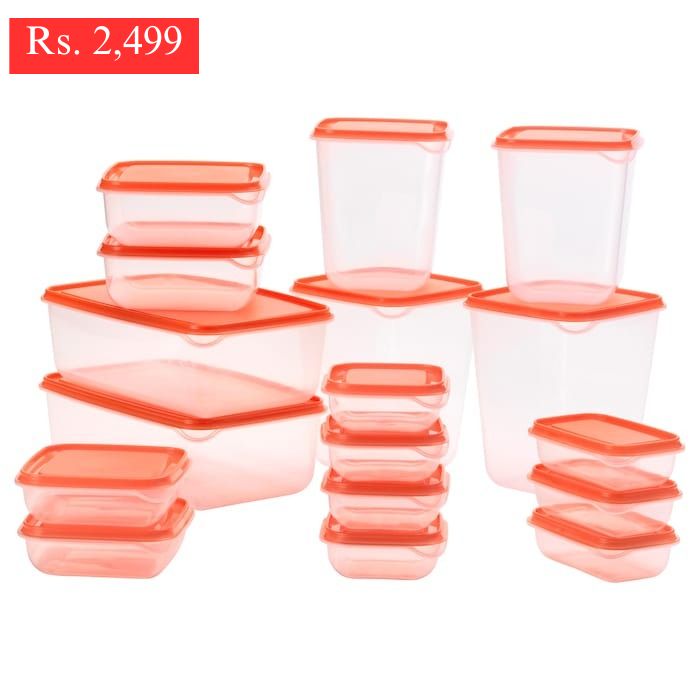 IKEA PRUTA Food Container Set of 17 Transparent Color