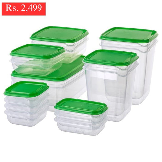 IKEA PRUTA Food Container Set of 17 Transparent Color