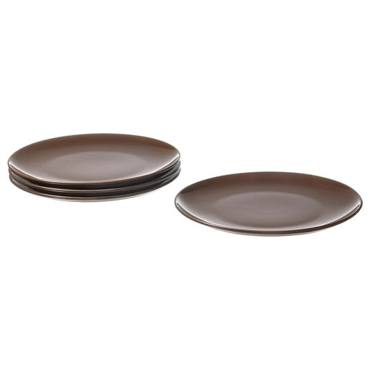 IKEA Plate Glossy Brown Pack of 4 Size 26 cm FARGKLAR.
