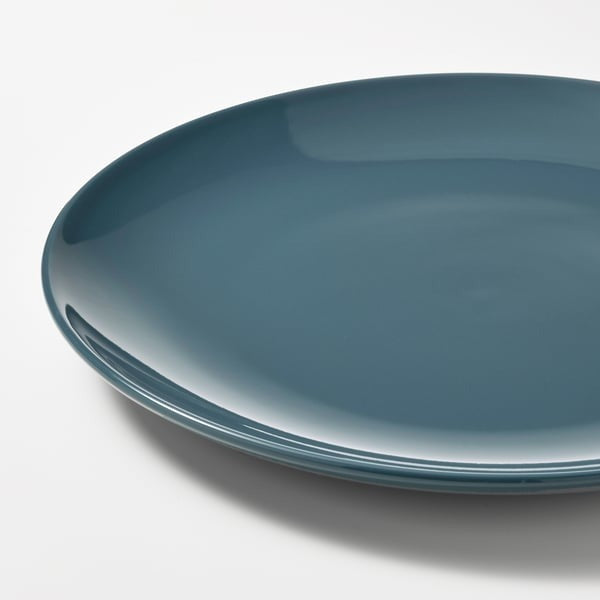 IKEA Plate Glossy Dark Turquoise Pack of 4 Size 26 cm FARGKLAR