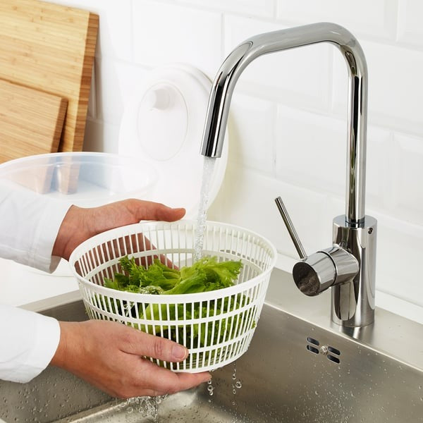 IKEA salad spinner in white colour.