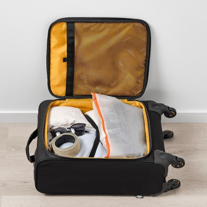 IKEA PARKLA shoe bag size is 48x22 cm.