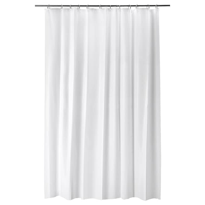 IKEA BJARSEN shower curtain in white color size 180x200 cm.