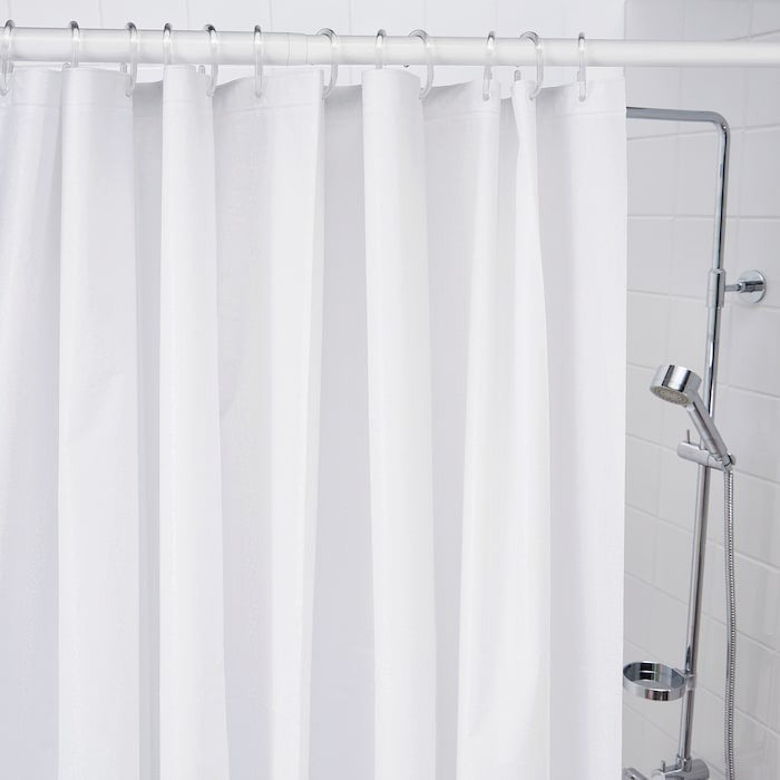 IKEA BJARSEN shower curtain in white color size 180x200 cm.