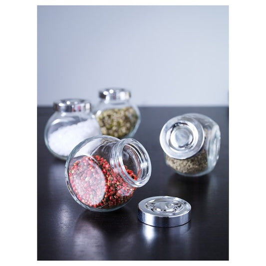IKEA RAJTAN spice jar in clear glass pack of 4.