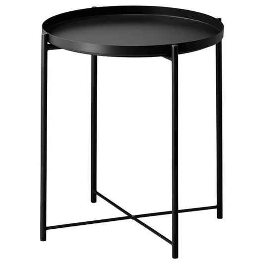 IKEA GLADOM tray table in black color.