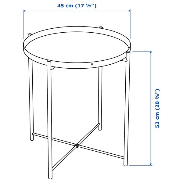 IKEA GLADOM tray table in black color.