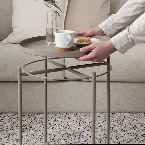 IKEA tray table in dark grey beige color GLADOM.