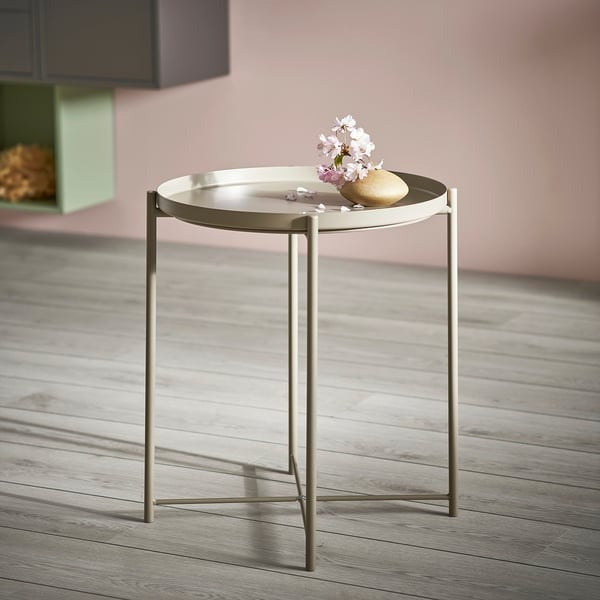 IKEA tray table in dark grey beige color GLADOM.