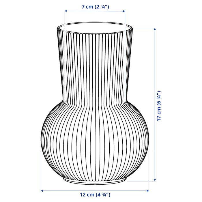 IKEA PARAG vase in clear glass.