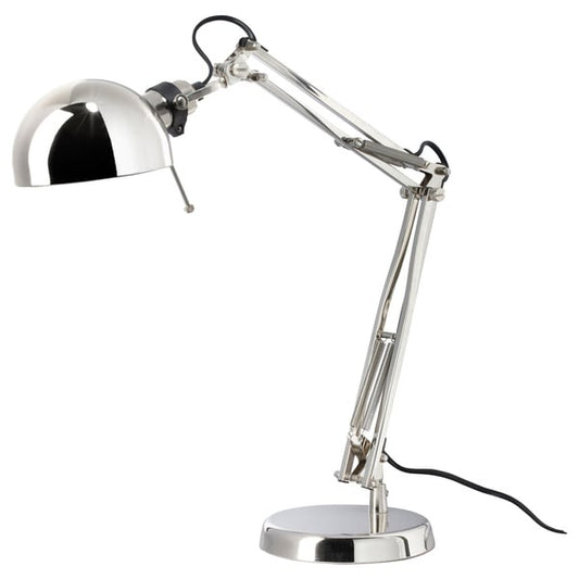 IKEA Work Lamp Silver Color Nickel Plated FORSA.