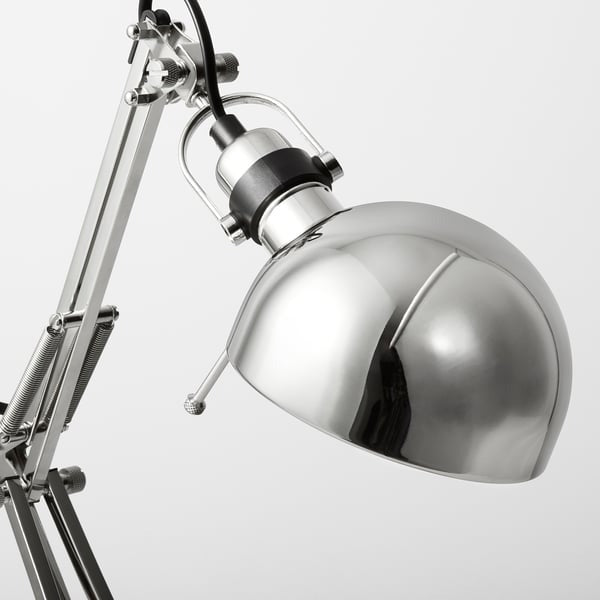IKEA Work Lamp Silver Color Nickel Plated FORSA.
