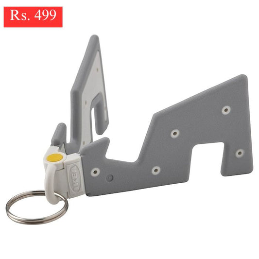 IKEA Holder for mobile phone with key ring in grey color.