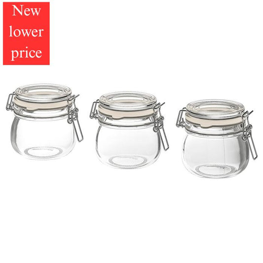IKEA KORKEN Jar with Lid Clear Glass Pack of 3 Size 13 cl