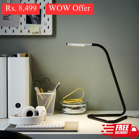 IKEA HARTE LED work lamp in black color.