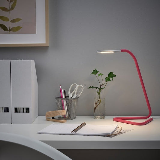 Pink silver LED desk lamp.