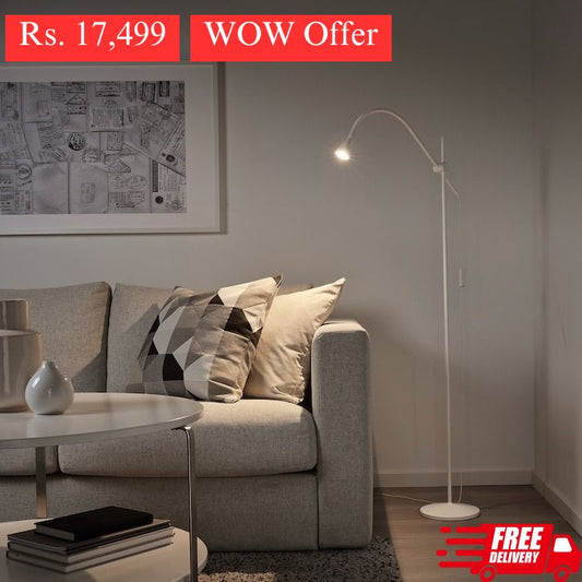 IKEA NAVLINGE LED floor lamp or read lamp in white color.