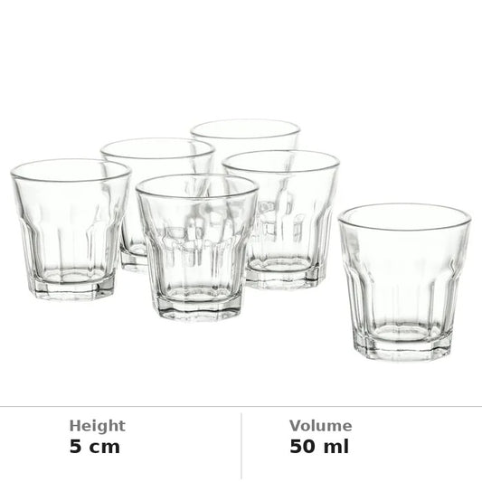 IKEA POKAL snaps glass 50 ml clear glass pack of 6.