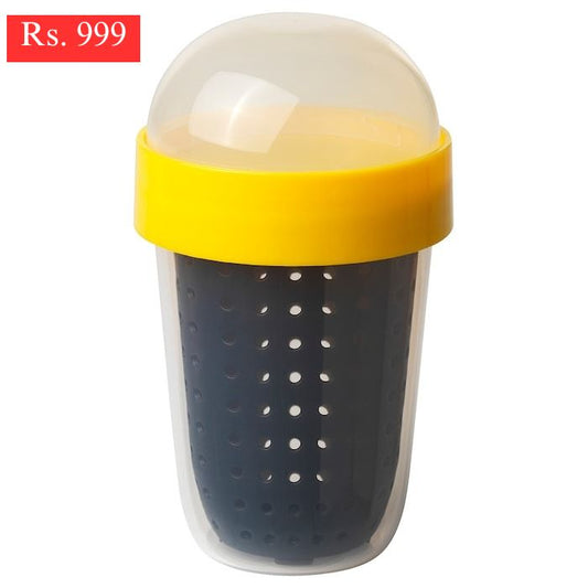 IKEA SPLITTERNY Snack Container in Grey and Yellow Color Size 300 ml.