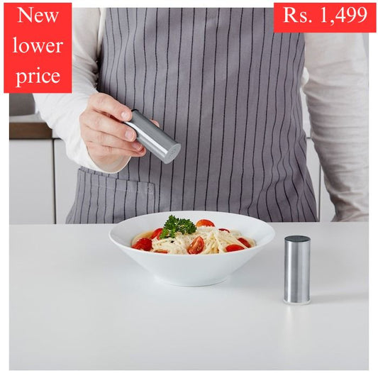 IKEA Salt and Pepper Shaker Set of 2 in Stainless Steel.