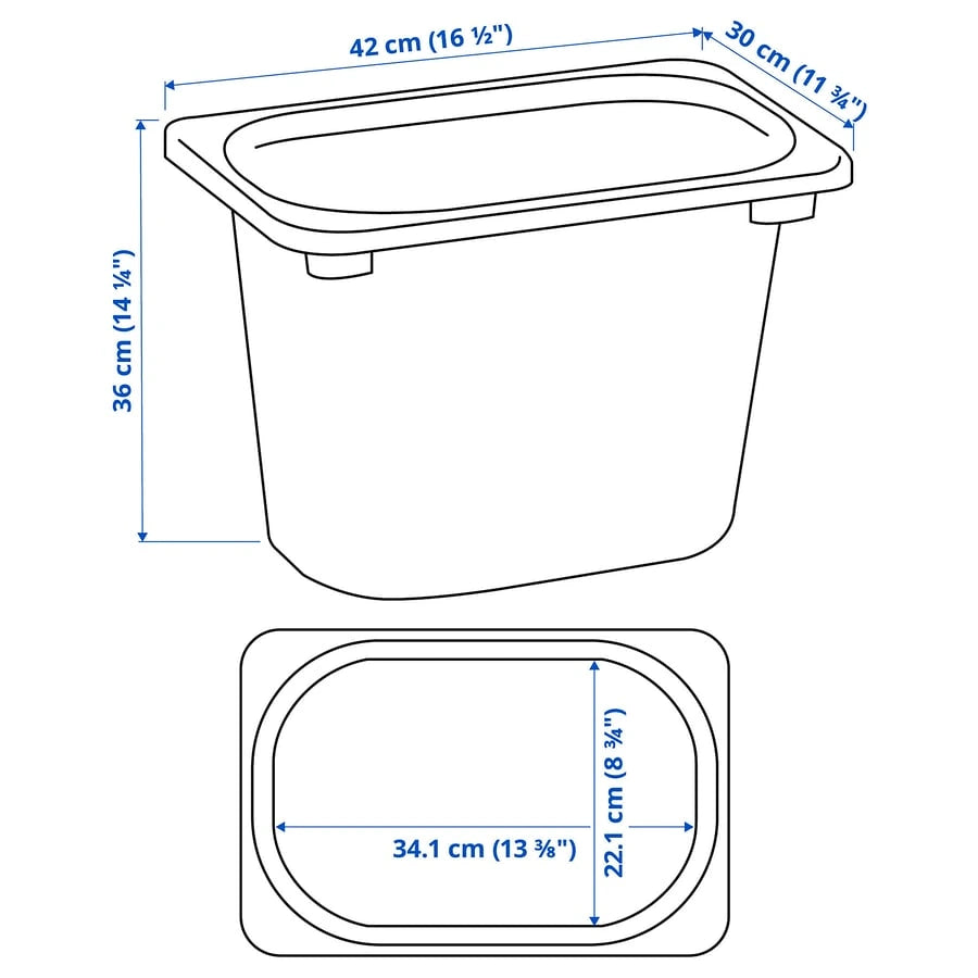 IKEA TROFAST Storage Box – White Toy Box 42x30x36 cm