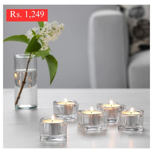 IKEA GLASIG tealight holder clear glass pack of 5.