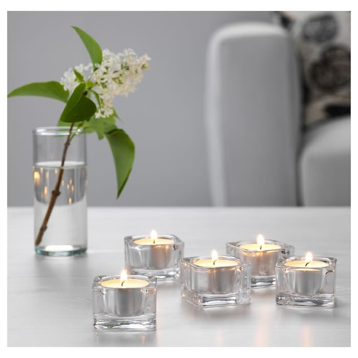 IKEA GLASIG tealight holder clear glass pack of 5.