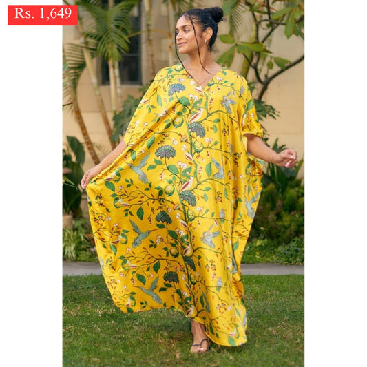 Puya Yellow Floral Kaftan.