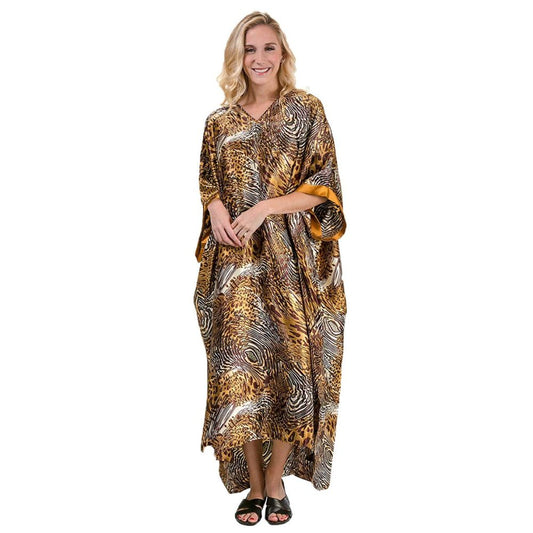 Tigress print long kaftan.
