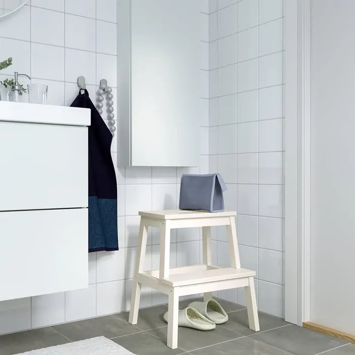 IKEA BEKVÄM step stool white in bathroom