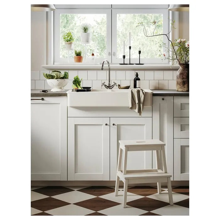 IKEA BEKVÄM white step stool used in kitchen