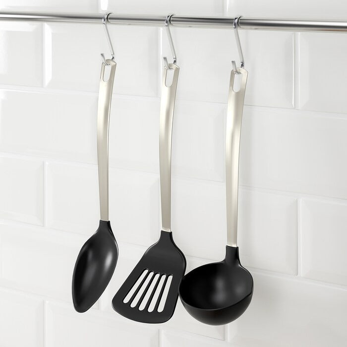 IKEA DIREKT 3 Piece Kitchen Utensil Set Black Color Stainless Steel