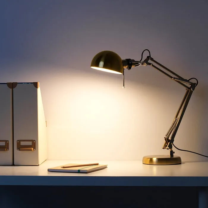 IKEA FORSÅ Table Lamp Brass-Colour for Study & Bedroom in Pakistan.