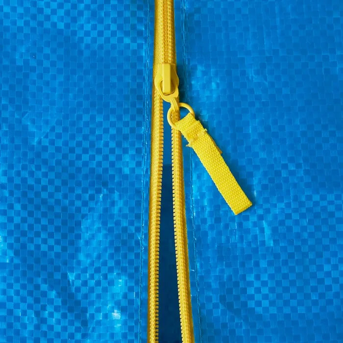 Close-up of durable material of IKEA FRAKTA trunk