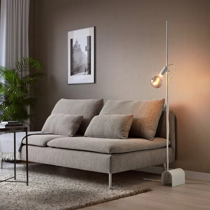 IKEA HÅRSLINGA white floor lamp for living room