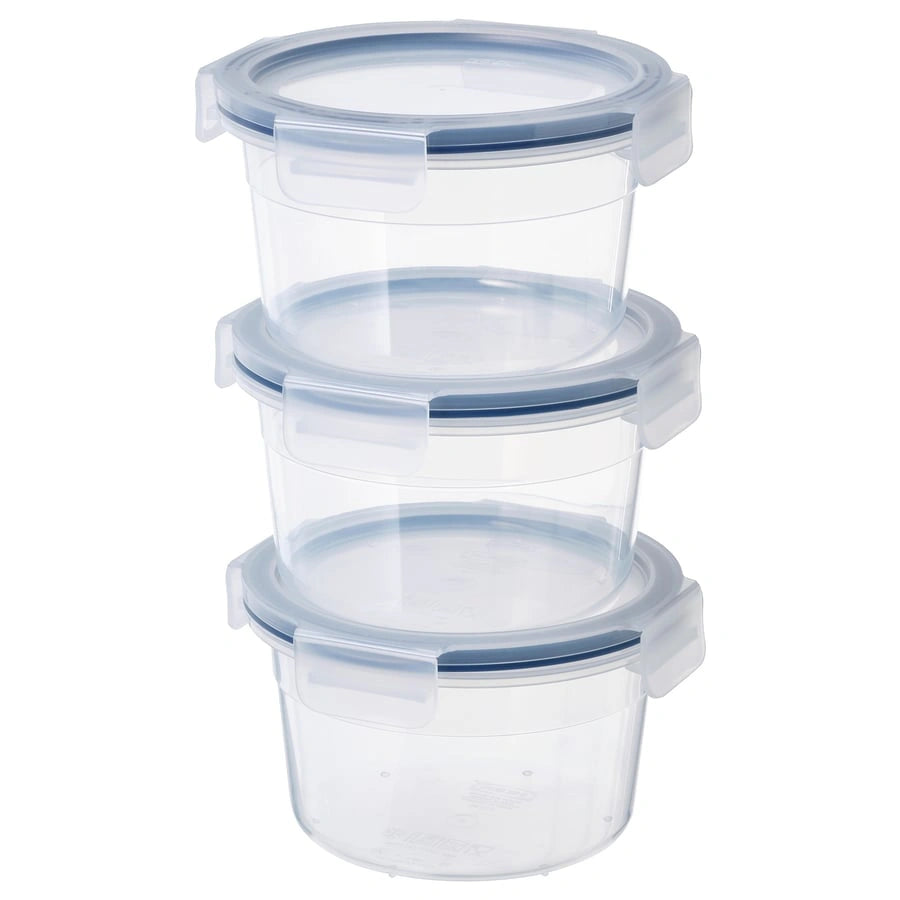 IKEA 365+ food container 750ml pack of 3 round plastic